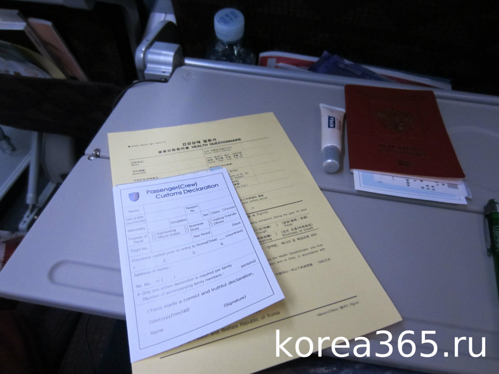 Заполнение карточки прибытия в Южную Корею Arrival Card South Korea